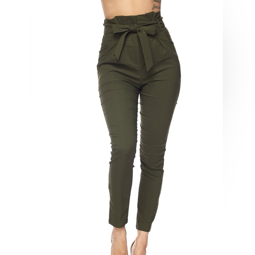 Hera Collection Olive Tie-Waist Pants
